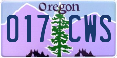 OR license plate 017CWS