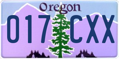 OR license plate 017CXX