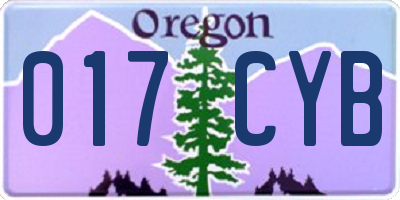 OR license plate 017CYB