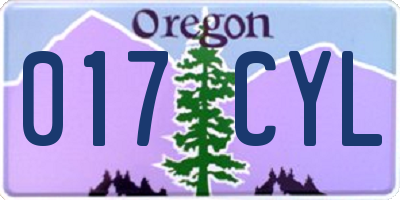OR license plate 017CYL