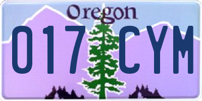 OR license plate 017CYM