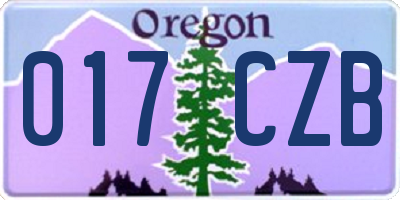 OR license plate 017CZB