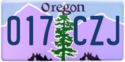 OR license plate 017CZJ