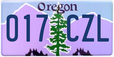 OR license plate 017CZL