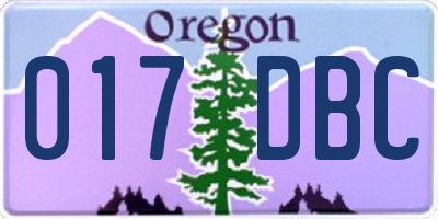 OR license plate 017DBC