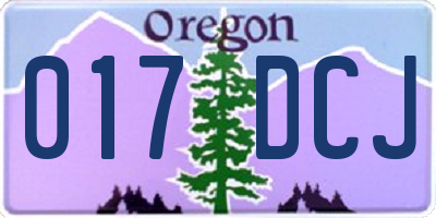 OR license plate 017DCJ