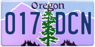 OR license plate 017DCN
