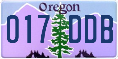 OR license plate 017DDB