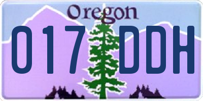 OR license plate 017DDH