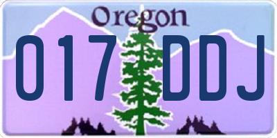 OR license plate 017DDJ