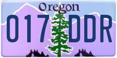 OR license plate 017DDR