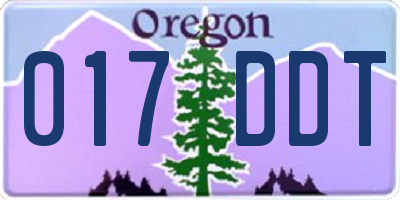 OR license plate 017DDT