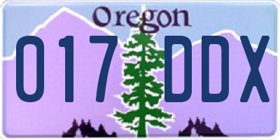 OR license plate 017DDX