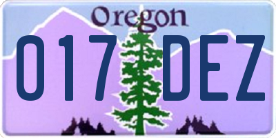 OR license plate 017DEZ