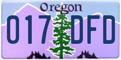 OR license plate 017DFD