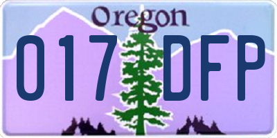 OR license plate 017DFP