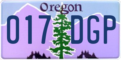 OR license plate 017DGP