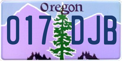 OR license plate 017DJB