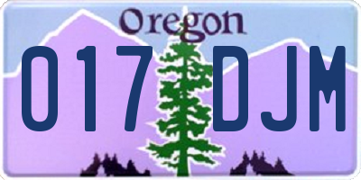 OR license plate 017DJM