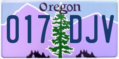 OR license plate 017DJV