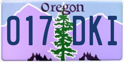 OR license plate 017DKI