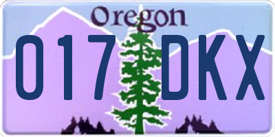 OR license plate 017DKX
