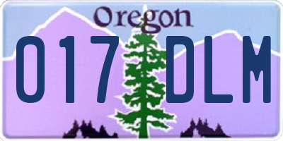 OR license plate 017DLM