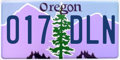 OR license plate 017DLN