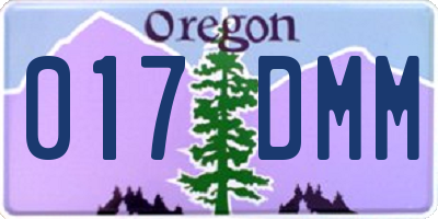 OR license plate 017DMM