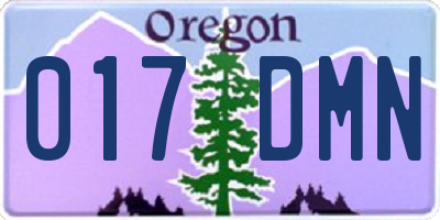 OR license plate 017DMN