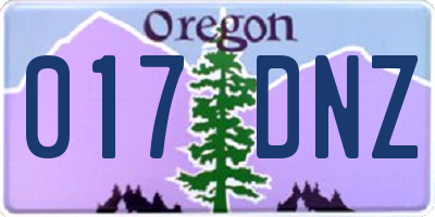 OR license plate 017DNZ