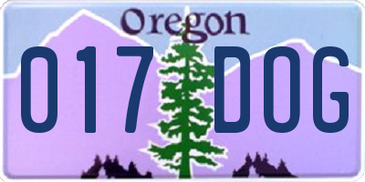 OR license plate 017DOG