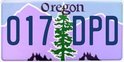 OR license plate 017DPD