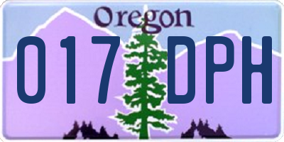 OR license plate 017DPH