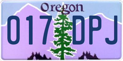 OR license plate 017DPJ