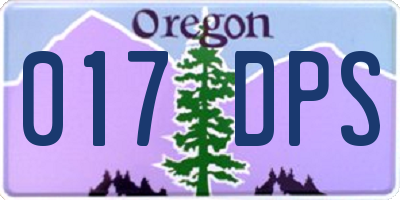 OR license plate 017DPS