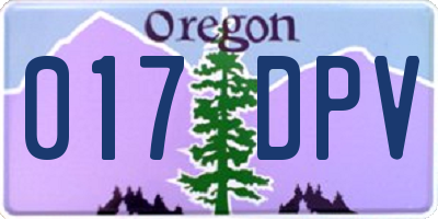OR license plate 017DPV