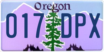 OR license plate 017DPX