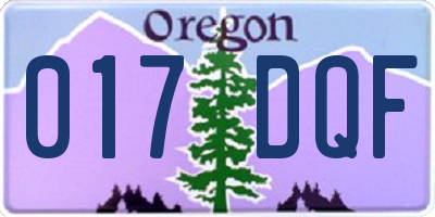 OR license plate 017DQF