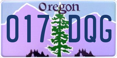 OR license plate 017DQG