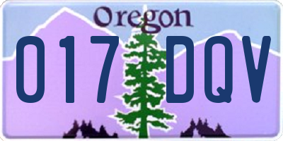 OR license plate 017DQV