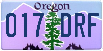 OR license plate 017DRF