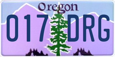 OR license plate 017DRG