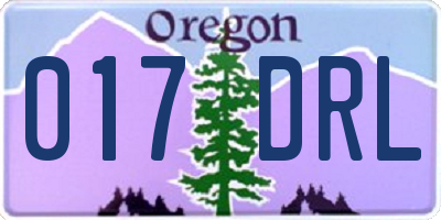 OR license plate 017DRL