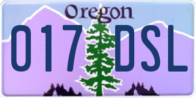 OR license plate 017DSL
