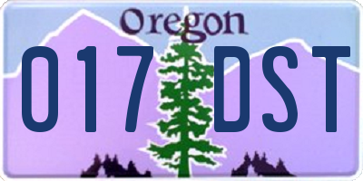 OR license plate 017DST