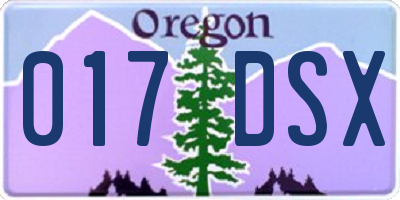 OR license plate 017DSX
