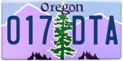 OR license plate 017DTA