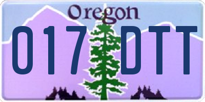 OR license plate 017DTT