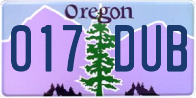 OR license plate 017DUB